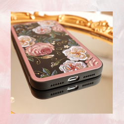 Katachi Selected・ 「欧風レトロ薔薇柄」iPhone スマホケース★ロマンチック　大人女子 5枚目の画像