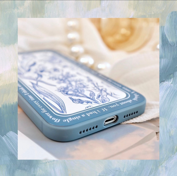 Katachi Selected・ 「青花レトロ花柄」iPhone / スマホケース★ 7枚目の画像