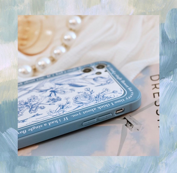 Katachi Selected・ 「青花レトロ花柄」iPhone / スマホケース★ 8枚目の画像