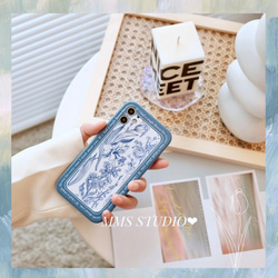 Katachi Selected・ 「青花レトロ花柄」iPhone / スマホケース★ 10枚目の画像