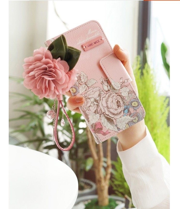 Katachi Selected・ 「大人可愛い薔薇花柄iPhoneケース iPhone14 スマホケース 手帳型」 3枚目の画像