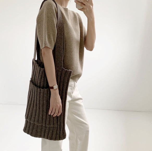 Katachi Selected・villa「knit Tote」ニットトートバック 5枚目の画像