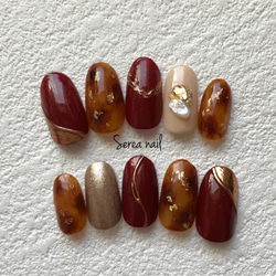 シルキーマグレッドガラスフレンチキルティングネイル ネイルチップ