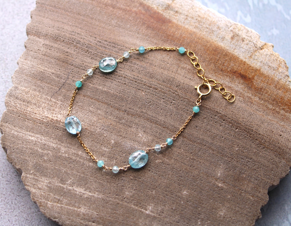 14kgfブルージルコンブレスレット 14kgf ブルージルコンのブレスレット [天然石] - メルカリ