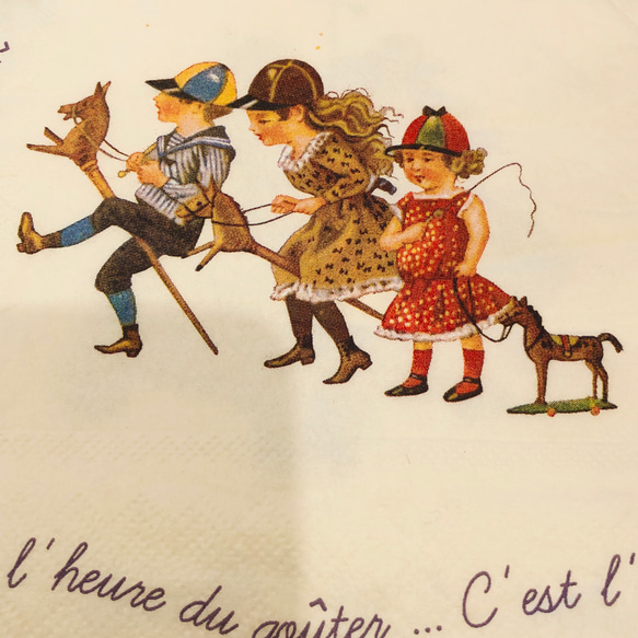 ペーパーナプキン 子供の遊び　フランス 3枚目の画像