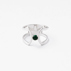 celosia ring / silver / malachite 1枚目の画像