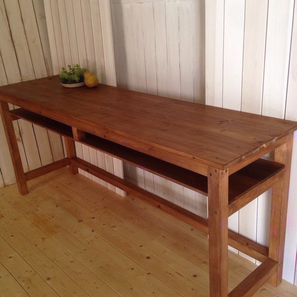 木製デスク アンティーク調 ハンドメイド 可動式パソコンデスク 木製