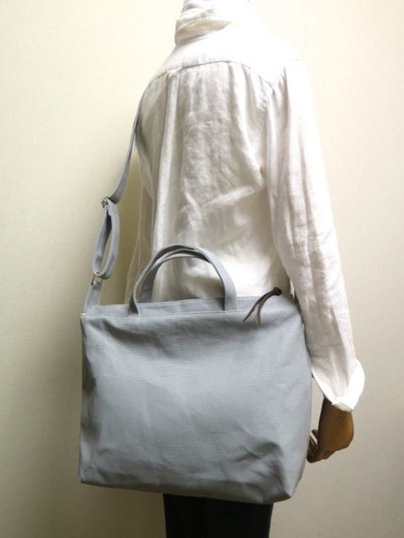 A4帆布2WAYショルダー★light gray 2枚目の画像