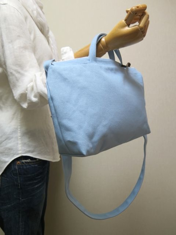 sold out☆倉敷帆布2WAYショルダーバッグB5☆light blue 4枚目の画像