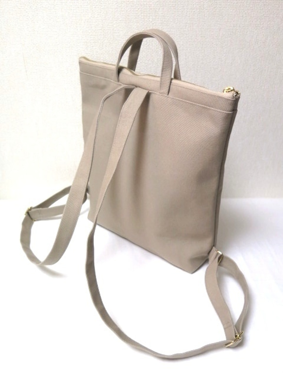 帆布２WAYリュックサック★light brown 6枚目の画像