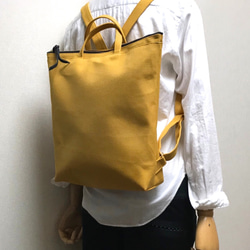 帆布２WAYリュックサック★mustard 1枚目の画像