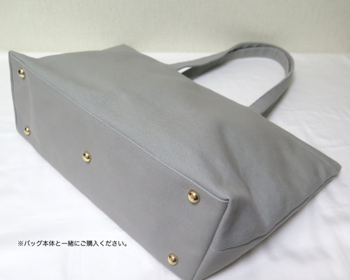 帆布とレザーのトートバッグ　底板付き　【L】 帆布とレザーのトートバッグ 底板付き ブラック×フェイクレザー