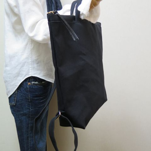 帆布2WAYリュックサック☆black リュック・バックパック TEA