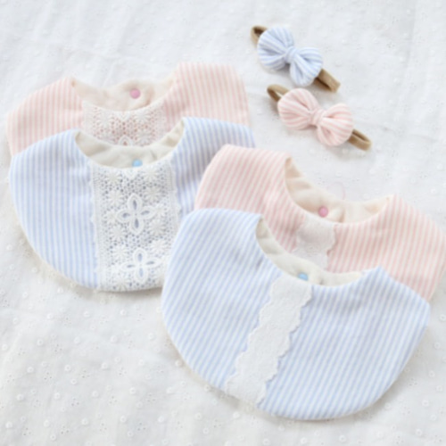 ハンドメイドスタイ たまご型 チェック レース