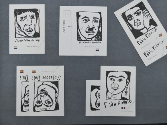 巴勃羅 畢卡索 手繪大頭照 / 藝術家系列 主題明信片 第3張的照片