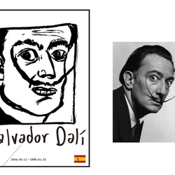 薩爾瓦多 達利 手繪大頭照 / 藝術家系列 主題明信片 第4張的照片