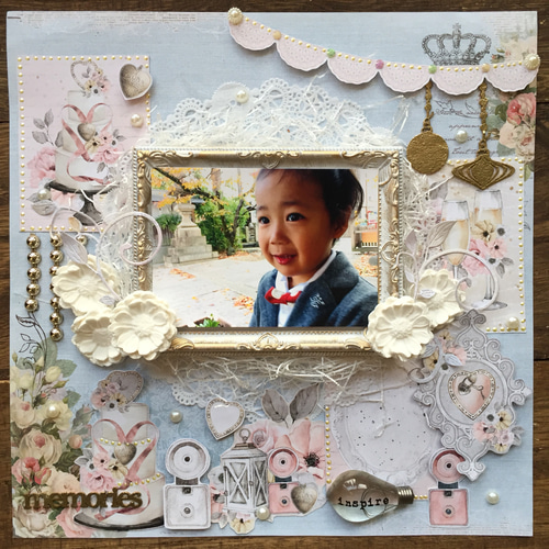 ウェルカムボードにも使える お花が可愛いスクラップブッキング フォト