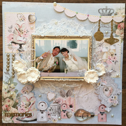 ウェルカムボードにも使える お花が可愛いスクラップブッキング フォト