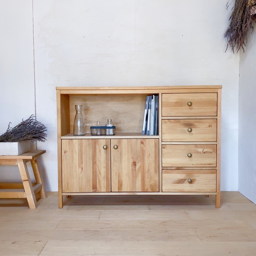 ha21. W120 リビングボード　キャビネット　チェスト　扉　北欧　シンプル　ナチュラル