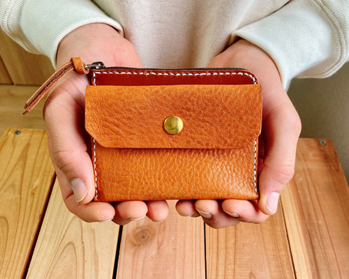 calee ミニウォレット　レザー　刻印 CALEE ミニウォレット