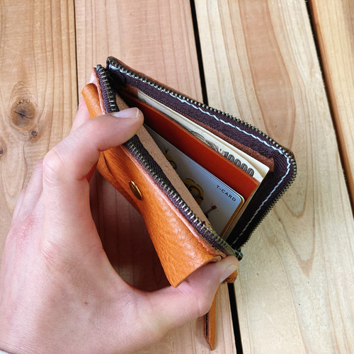 ヌメ革】hakoウォレット（レザー/革財布/ミニ/コンパクト/メンズ