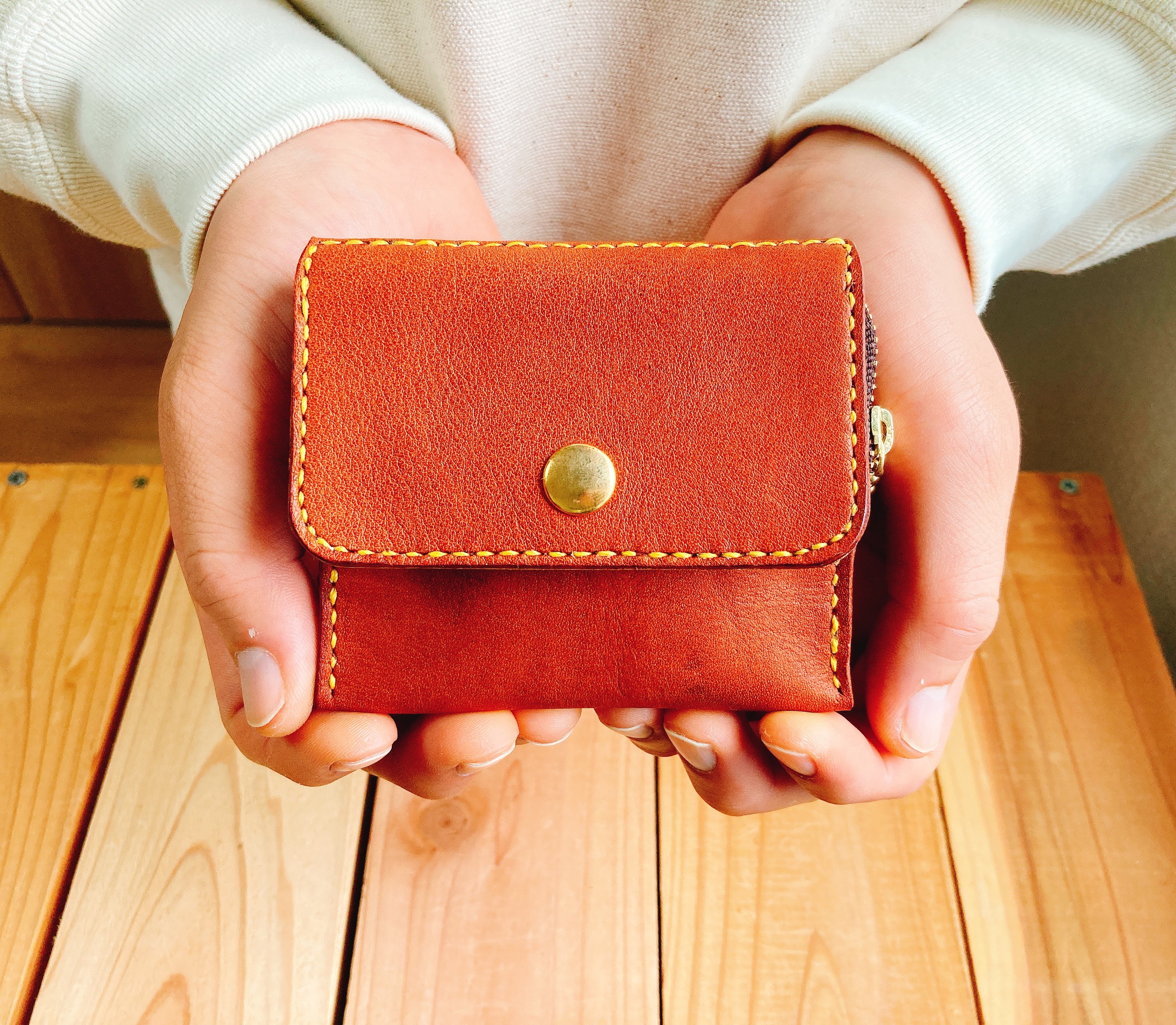 human madeウォレット財布コンパクトヌメ革エイジング