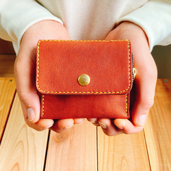 ヌメ革】2レイヤーコンパクトウォレット（レザー/財布/シンプル/コイン