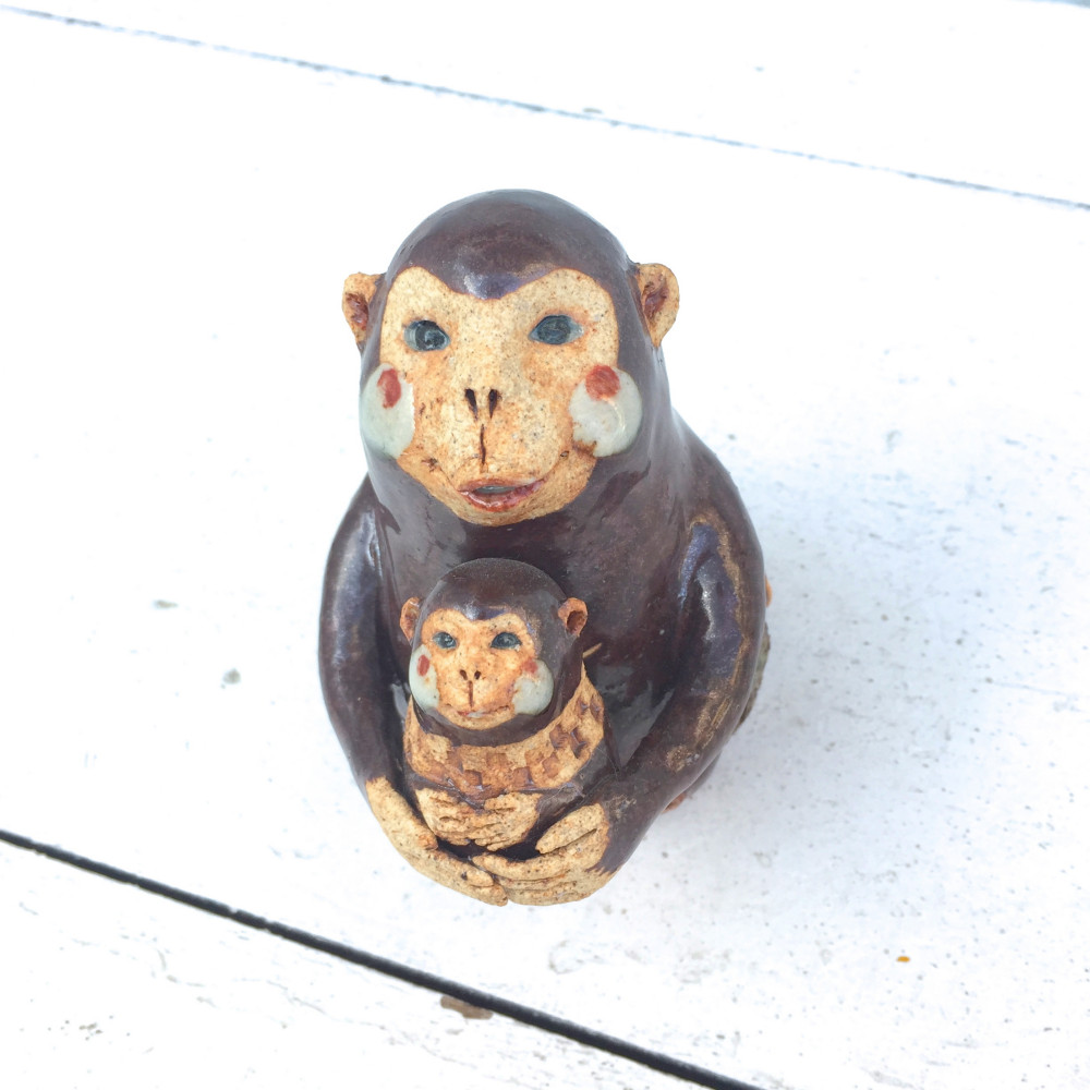 ユクリテ陶干支シリーズ【 申 】(大・親子)