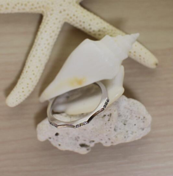 ☞金属アレ対応★9号～20号♥ジルコニア※フリーサイズリング指輪　細身　ホワイトゴールド 2枚目の画像