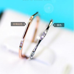 ☞金属アレ対応★9号～20号♥ジルコニア※フリーサイズリング指輪　細身　ホワイトゴールド 4枚目の画像