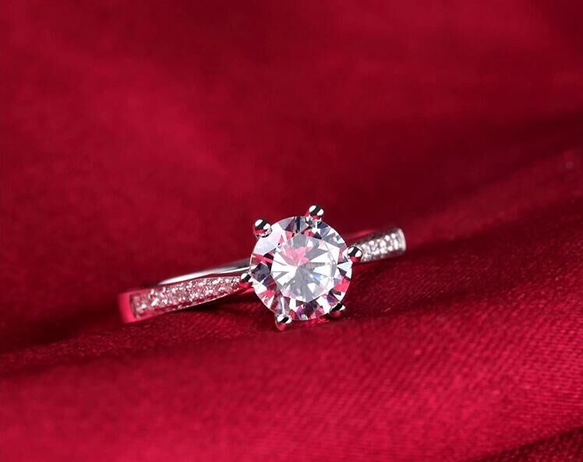 ※即日発送☞婚約指輪ギフト♥ジルコニア※金属アレ対応リング★プレゼント 指輪 925刻印 1枚目の画像