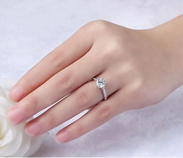 ※即日発送☞婚約指輪ギフト♥ジルコニア※金属アレ対応リング★プレゼント 指輪 925刻印 2枚目の画像