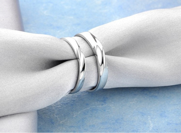 送料無料※即日発送☞婚約指輪ギフト♥シンプル※波形 金属アレ対応リング★指輪シルバー925 1枚目の画像
