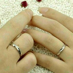 送料無料※即日発送☞婚約指輪ギフト♥シンプル※波形 金属アレ対応リング★指輪シルバー925 2枚目の画像