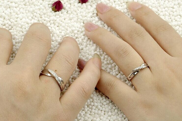 送料無料※即日発送☞婚約指輪 波形 ギフト♥ジルコニア※金属アレ対応リング★指輪シルバー925 2枚目の画像