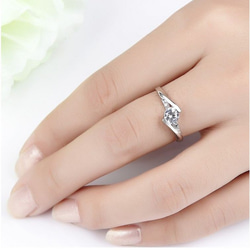 送料無料☞金属アレ対応9号～18号♥ジルコニア※フリーサイズリング指輪ホワイトゴールド 新品 2枚目の画像