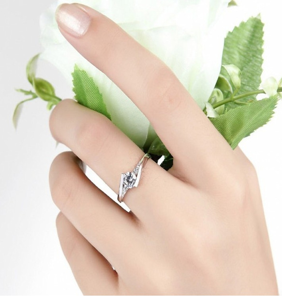 送料無料☞金属アレ対応9号～18号♥ジルコニア※フリーサイズリング指輪ホワイトゴールド 新品 3枚目の画像