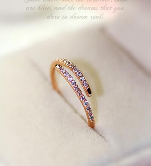 ☞金属アレ対応9号～19号♥ジルコニア※フリーサイズリング★指輪ピンクゴ－ルド 新品 3枚目の画像