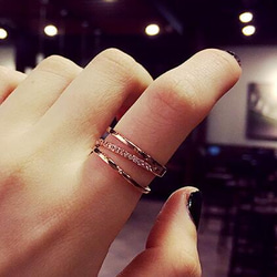 ☞金属アレ対応9号～22号♥ジルコニア※フリーサイズリング★指輪ピンクゴ－ルド 新品 2枚目の画像