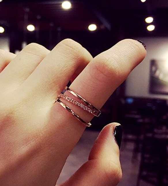 ☞金属アレ対応9号～19号♥ジルコニア※フリーサイズリング★指輪 ホワイトゴ－ルド 新品 3枚目の画像