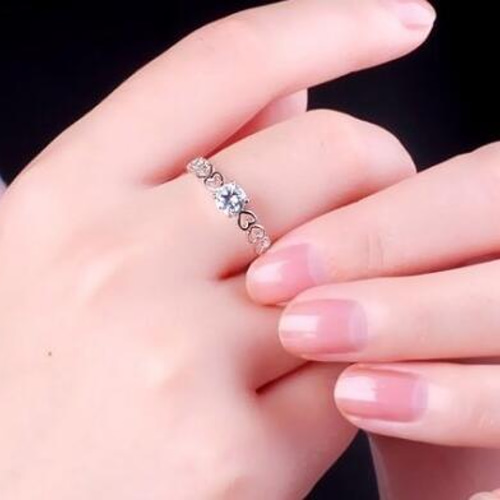 即日発送☞婚約指輪 ハ―トギフト♥ジルコニア※金属アレ対応リング 