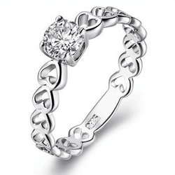 ※即日発送☞婚約指輪 ハ―トギフト♥ジルコニア※金属アレ対応リング★指輪シルバー925 2枚目の画像