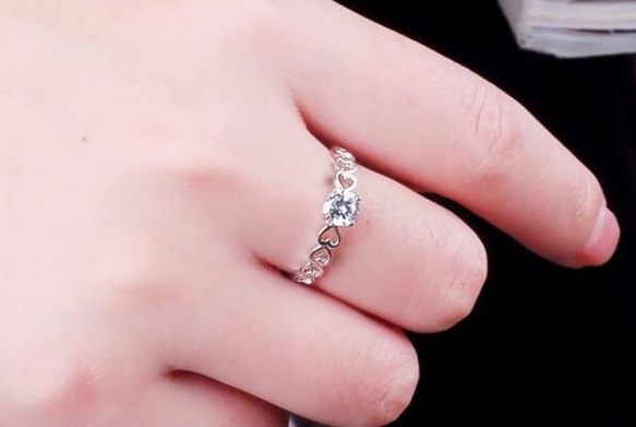 ※即日発送☞婚約指輪 ハ―トギフト♥ジルコニア※金属アレ対応リング★指輪シルバー925 3枚目の画像