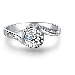 ※即日発送☞婚約指輪ギフト♥ジルコニア※金属アレ対応リング★指輪シルバー925 1枚目の画像