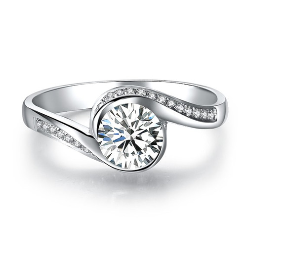 ※即日発送☞婚約指輪ギフト♥ジルコニア※金属アレ対応リング★指輪シルバー925 1枚目の画像