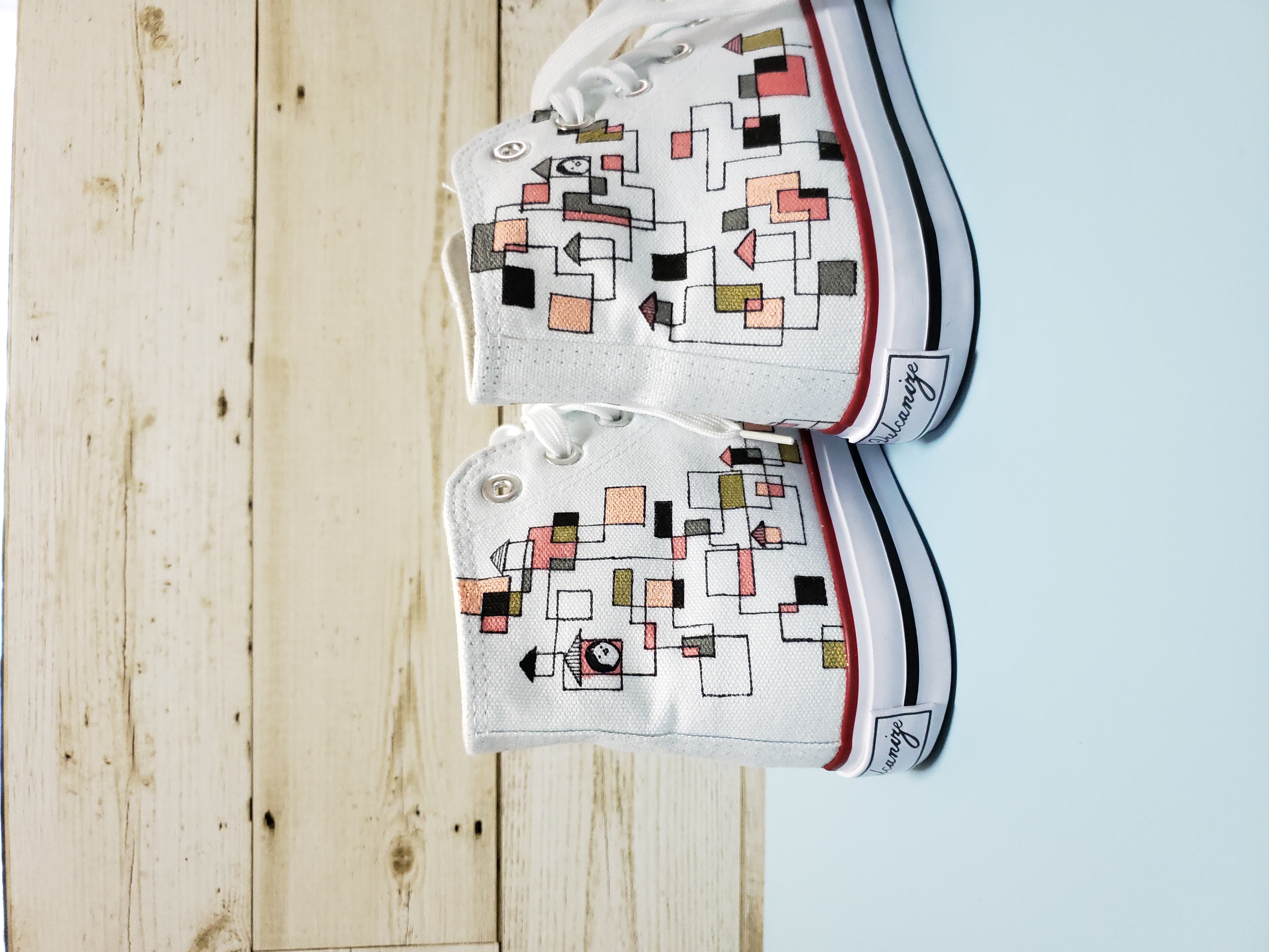 「ピンク×グレー」大人かわいいハイカットスニーカー【受注制作】ご希望のカラーで承ります