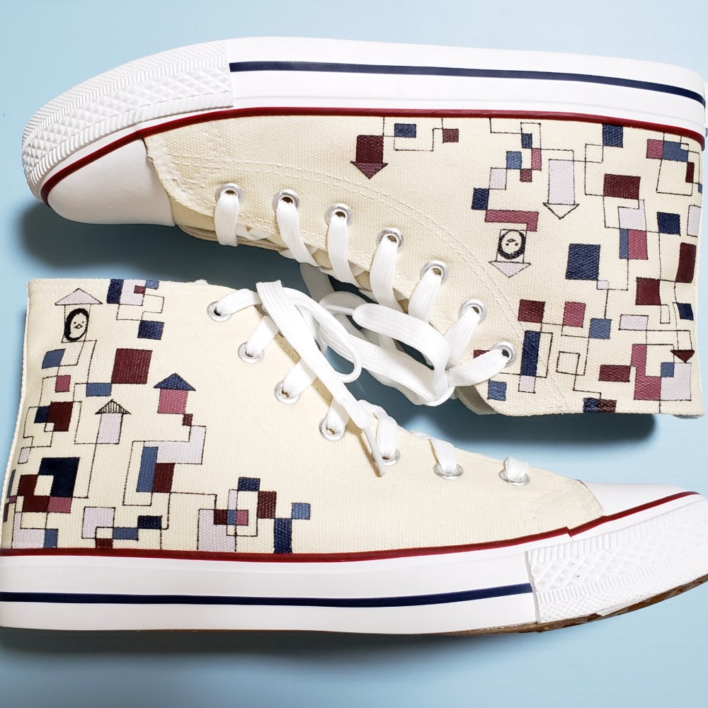 「ピンク×グレー」大人かわいいハイカットスニーカー【受注制作】ご希望のカラーで承ります