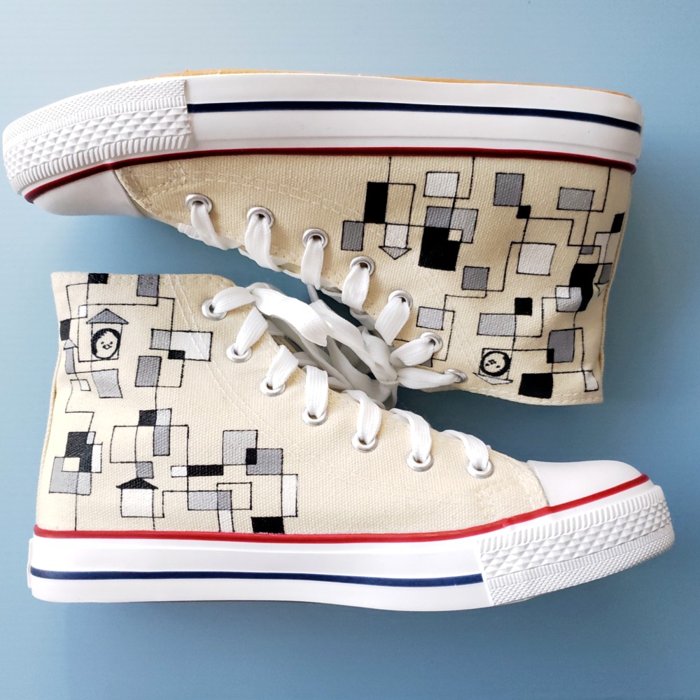 「ピンク×グレー」大人かわいいハイカットスニーカー【受注制作】ご希望のカラーで承ります