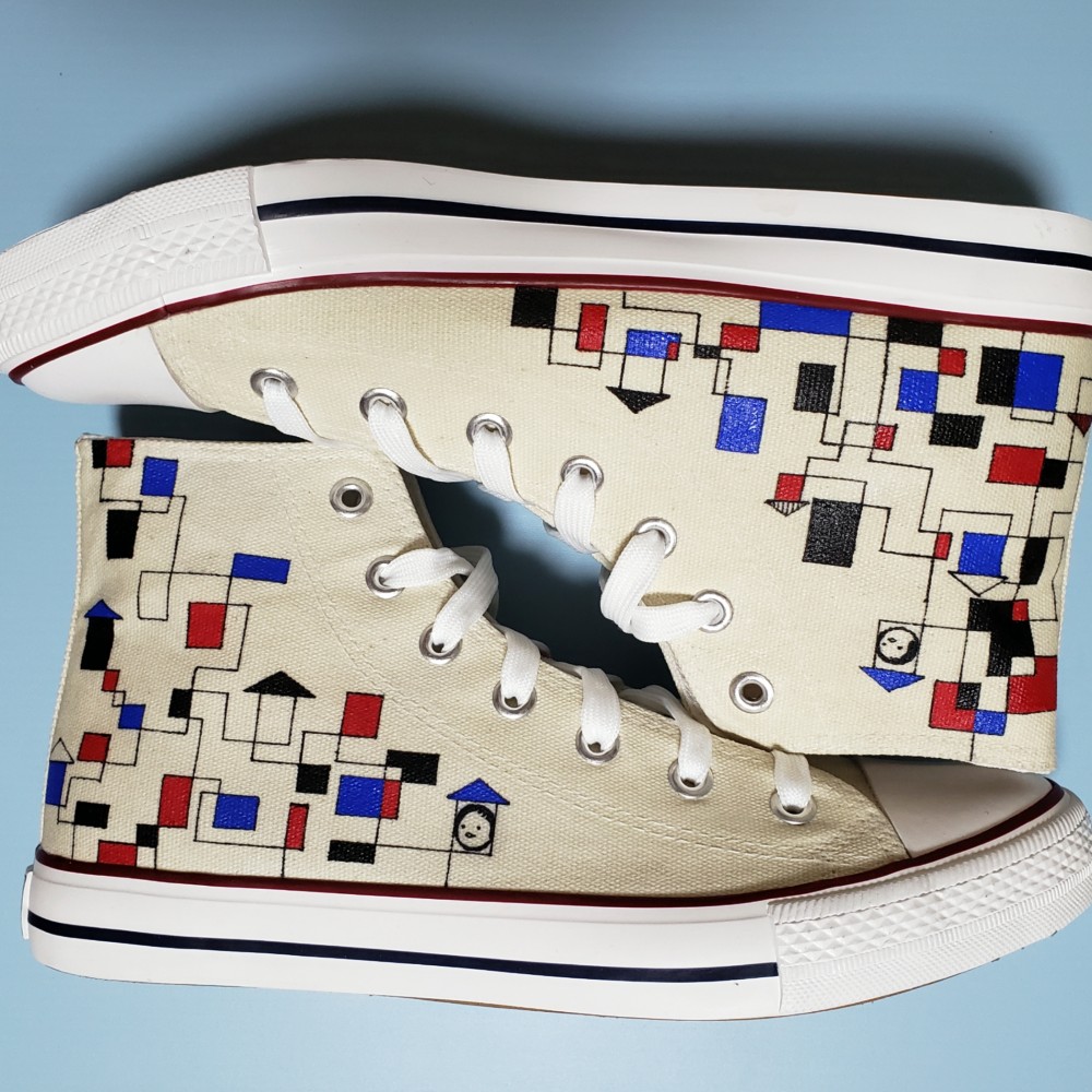 「ピンク×グレー」大人かわいいハイカットスニーカー【受注制作】ご希望のカラーで承ります