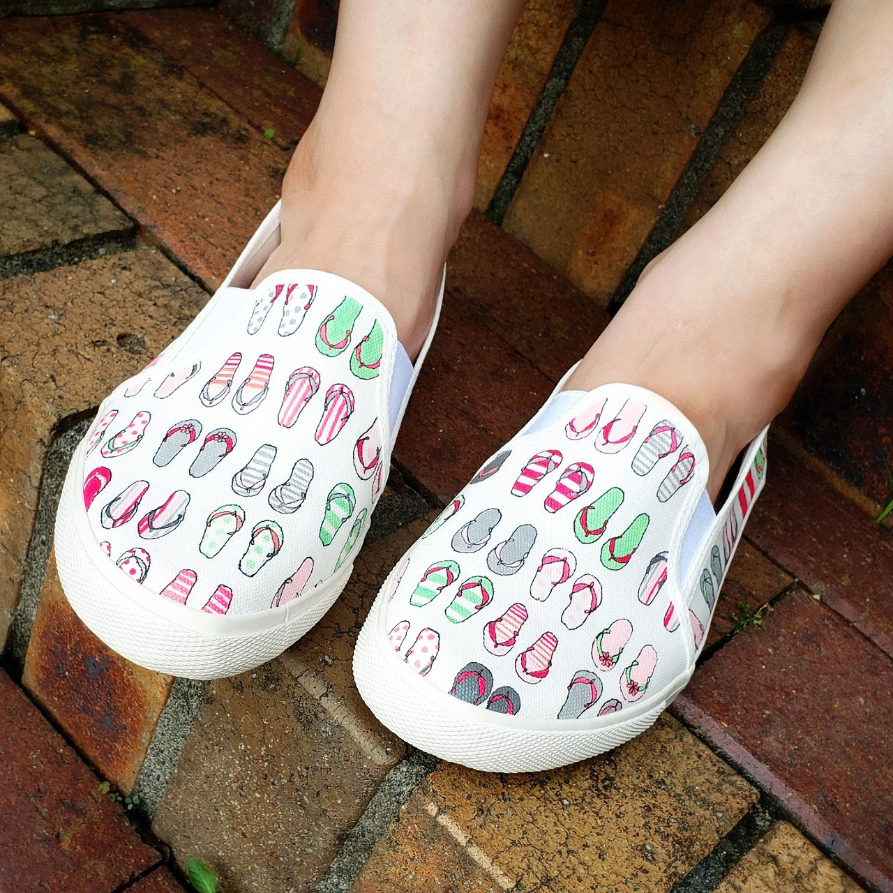 「ビーチサンダル」大人かわいいスニーカー スリッポン【受注制作】 4,956円